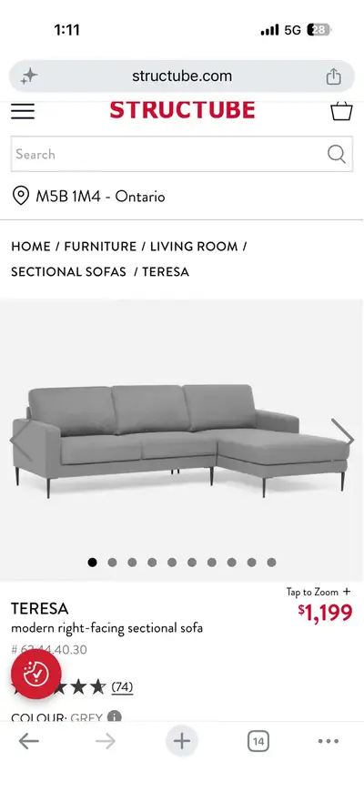 Sectional Couch from structube , View more