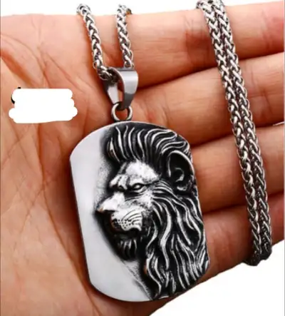 Brand New Stainless Steel Lion Dog Tag Chain For Sale, View more