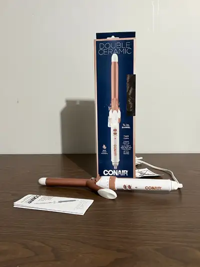 Conair Double Ceramic Curling Iron; 3/4 inch; White/Rose Gold, View more