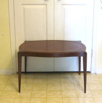 Mid-Century Mahogany Coffee Table Leather Top With Gold Design