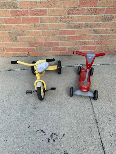 Tricycle Bike and 4-Wheel Scooter Set, View more