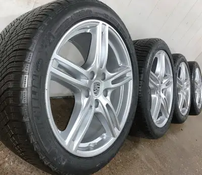 2021 Porsche Panamera 4S 20 inch OEM / Original staggered wheels and snow tires for sale. All wheels...