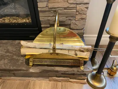  Vintage brass basket / Firewood holder, View more