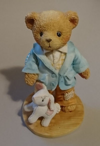 Vintage Enesco Cherished Teddies Jeremy Boy Bear With Bunny