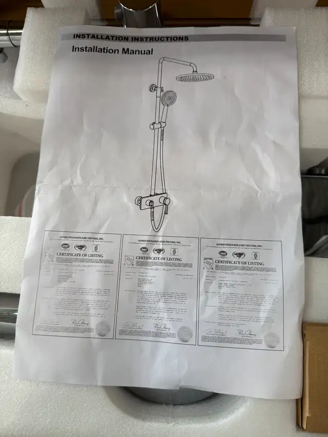 Polish Chrome 44.8" Height Adjustable Complete Shower System in Bathwares in Ottawa - Image 5