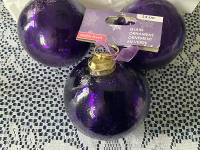 Crackle Glass Ball Decorations Set of 5 Brand New, View more