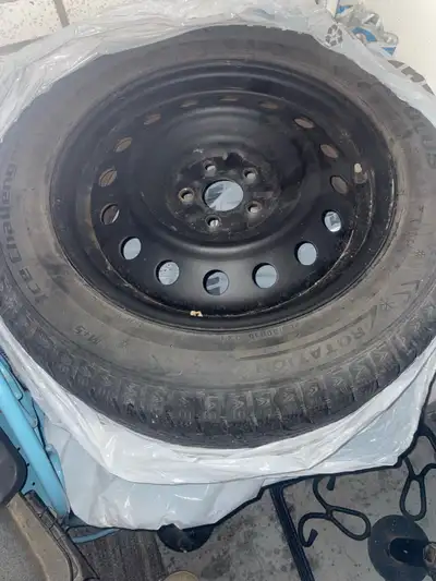 I'm offering a set of four used winter tires mounted on steel rims, size 205/60R16. These tires have...