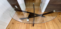 Oval glass coffee table top only 