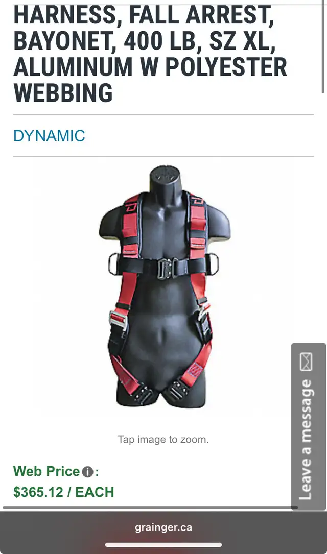New 50% off Dynamic Bayonet XL Fall Arrest Harnesses in Other in Saskatoon - Image 2