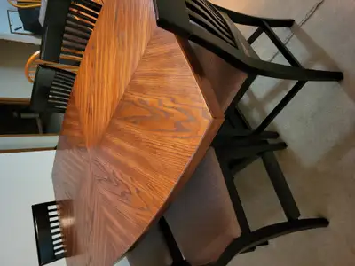 Beautiful hardwood table with 6 chairs, View more