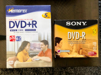 Memorex & Sony DVD+R Discs/Cases, 2004, never used (Brampton)