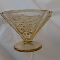 Yellow Federal Depression Glass Footed Sherbet Dish  1930's