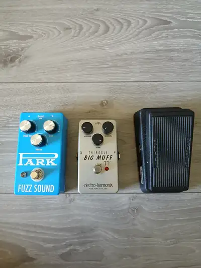Brand New Condition Pedals. NO TRADES! NO SHIPPING! Park Fuzz- 200 Crybaby Mini- 160 Big Muff PI- 10...