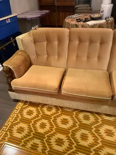 Vintage velvet complete couch set, View more