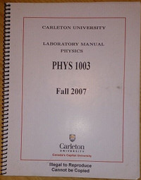 Mechanics/Thermodynamics (PHYS 1003) Lab Manual​