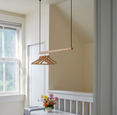 Ceiling Clothing Rack - Wood, View more