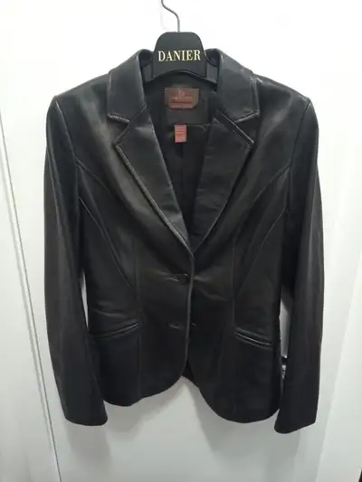Black DANIER LEATHER jacket, size XS, View more