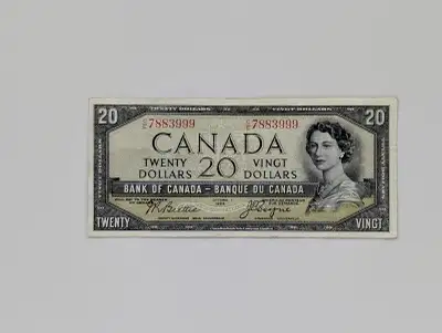 $20 1954 Devil's Face VF Banknote, View more