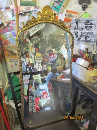 Selling quickly at $70.00..... It's 15 1/4 inches across x 30 inches tall in size.....has a bevel ed...