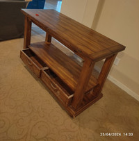 solid wood sofa table that opens!