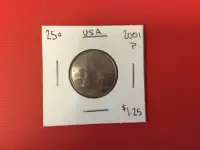 2001 USA     25 cent       coin!!