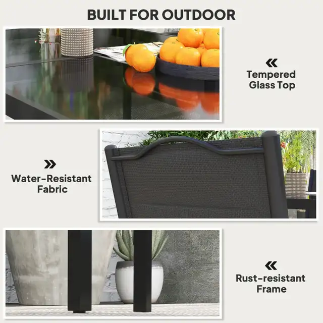 5 Piece Outdoor Dining Set w/ 4 Stackable Chairs, Rectangle Tabl in Dining Tables & Sets in Markham / York Region - Image 7