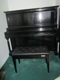 Upright  Black Piano (Rochester - New York) with Bench