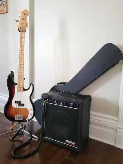 Vintage Fender Precison Bass and amp for sale, View more