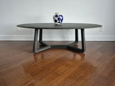 Solid Wood Coffee Table – Black Stained Pine – Modern Design, View more