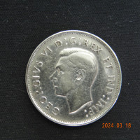 1939 Silver Canadian 50 cent coin