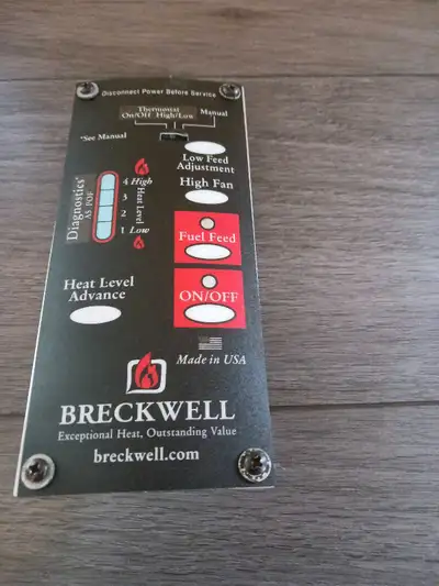 Contrôle de poele au granules brecwell Payée $900.00en février 2025 à vendre $450.00 Moteur de venti...