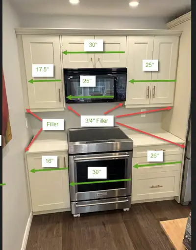 Benjamin Moore Ancient White Soft close hinges and sliders on doors and drawers. $20,000 custom kitc...