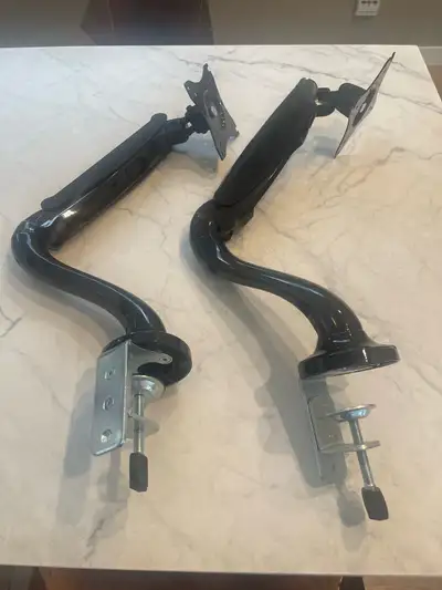 2 monitor arms for desktop mounting, View more
