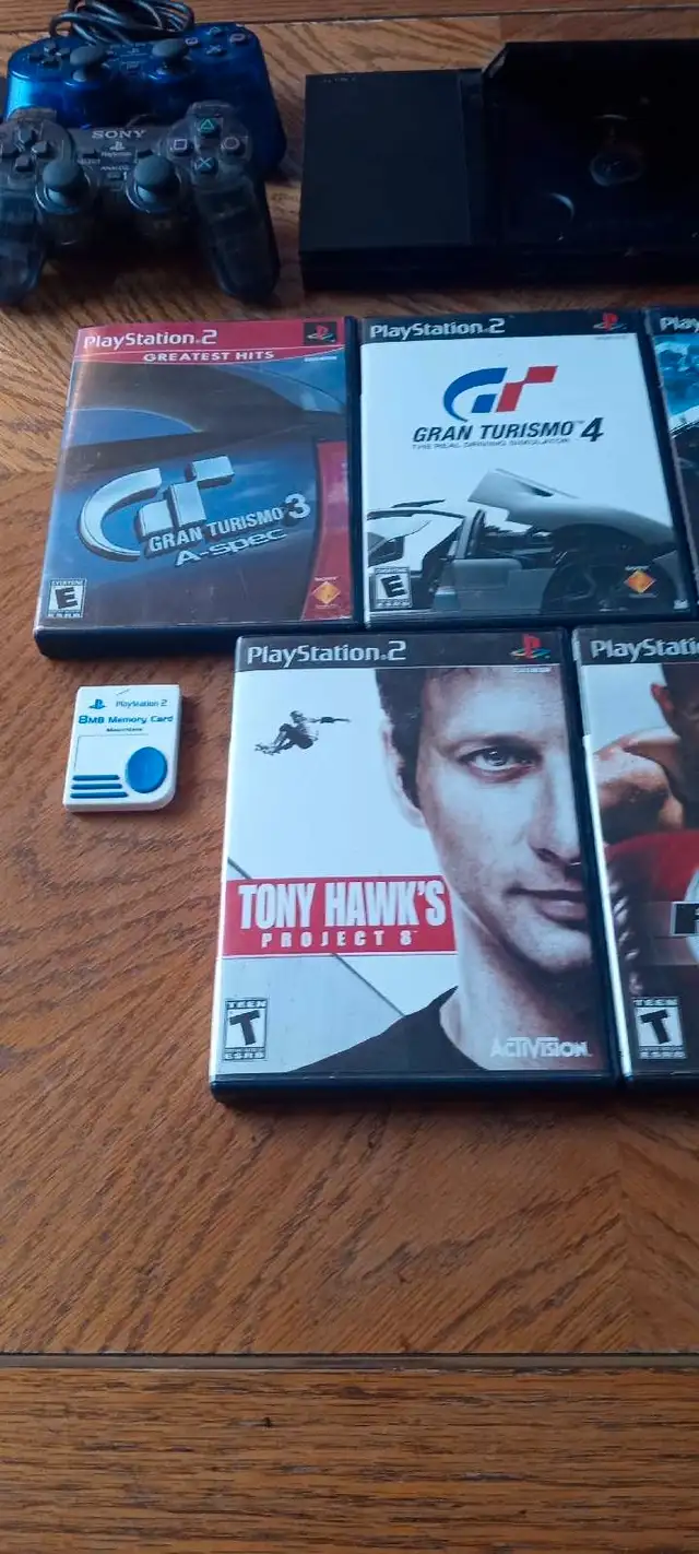 PS2 with 5 games, 2 controllers, cables, memory card in Older Generation in Owen Sound - Image 5