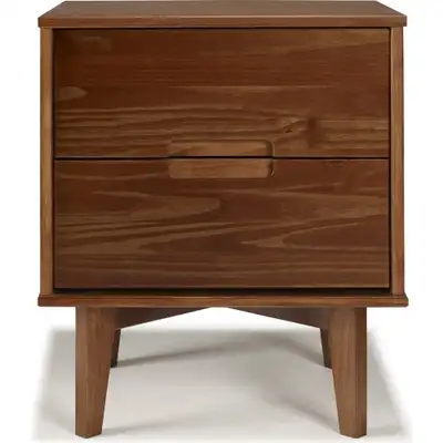 Mid Century Modern Wood Nightstand Walnut Finish, View more