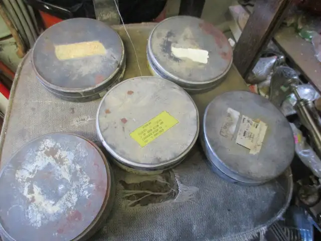 WW2 1940s ALL METAL FILM REEL CANNISTERS $5 EA. MILITARY SOLDIER