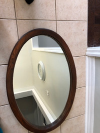 large oval mahogany mirror solid wood