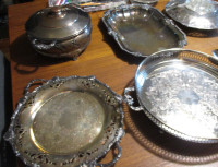 Miscellaneous silver-plated trays and other items