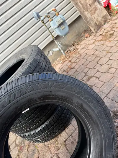 Tires have good thread. Two tires have a patch but professionally done