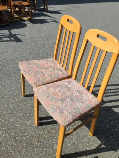 2 SLAT BACK DINING CHAIRS, View more