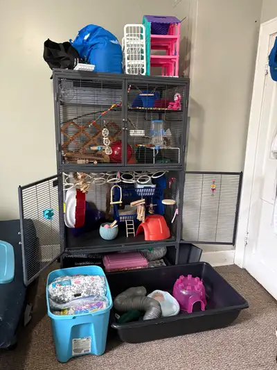 Pet Cage + Accessories, Double Critter Nation 2 Story Level Home, View more