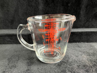 Vintage Pyrex 1-Cup Measuring Cup #508 with Red Lettering 