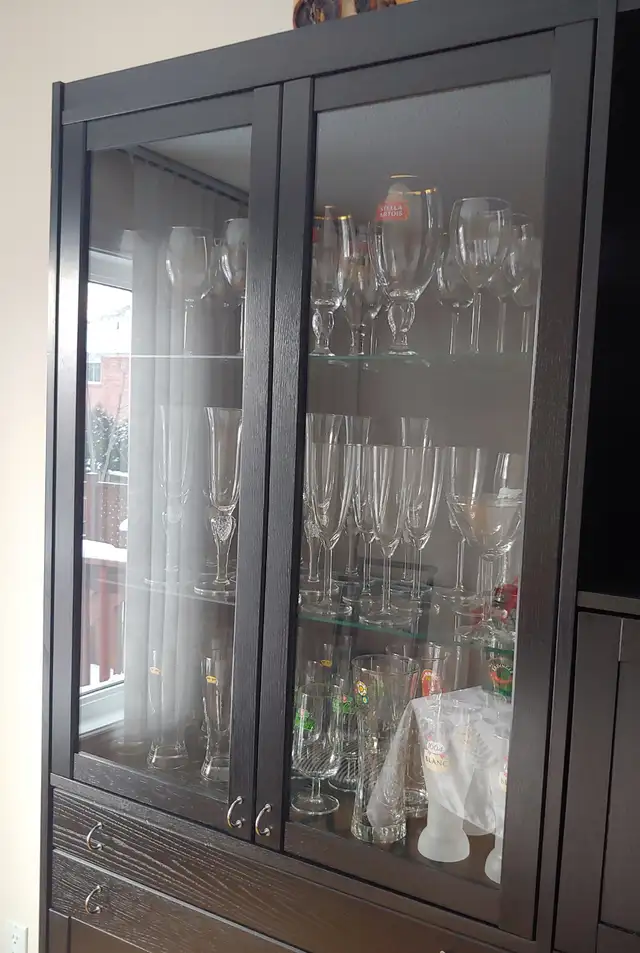 Ikea KAVALJER Wall Unit Display Cabinet Black in Bookcases & Shelving Units in Oshawa / Durham Region - Image 5