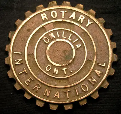 Bronze "Rotary International Orillia On" Medallion / Paperweight, View more