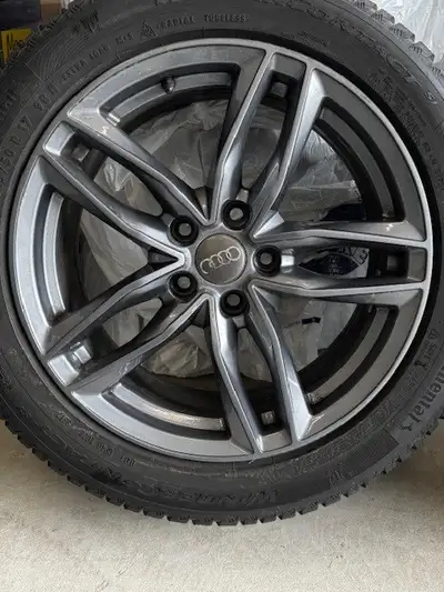 Set of 4 Rims and Winter Tires. Continental WinterContact . Good tread, used only 1 season then sold...