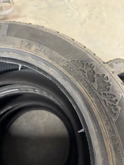 Hercules Avalanche RT studable winter tires. 205/55R16 In good condition. Tread is 7-8/32nds. $400 K...