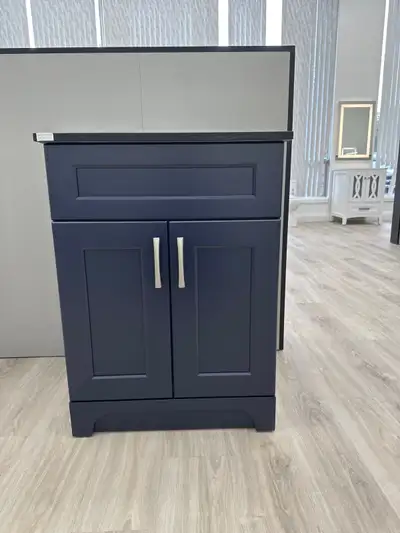 24 Inches Navy blue solid wood vanity at whole sale price. Vanity Specifications:- Size 24” High Qua...