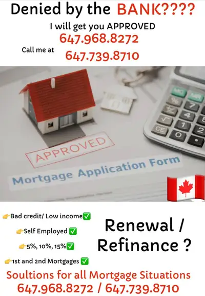 ☎️647-968-8272☎️ ☎️647-739-8710☎️ ⭐Having trouble qualifying for your mortgage???????????? ⭐Bank sai...