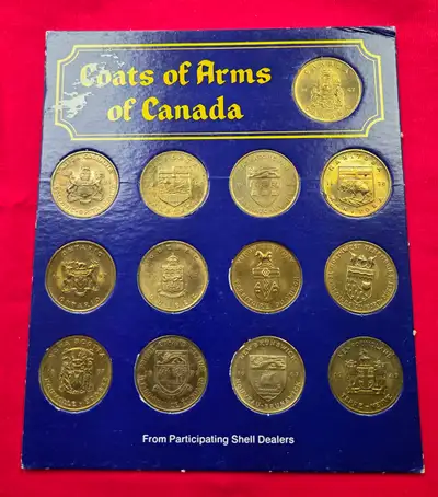 1960s Shell provincial coats of arms & floral emblems coins set, View more