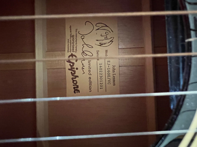 Epiphone EJ 160E/VC John Lennon Limited Edition Electro Acoustic in Guitars in Saskatoon - Image 3